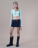 image of Aesha Cropped Cardigan in Sage Cream