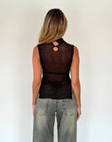 Image of Agnes Sleeveless Sheer Knit Tank in Black