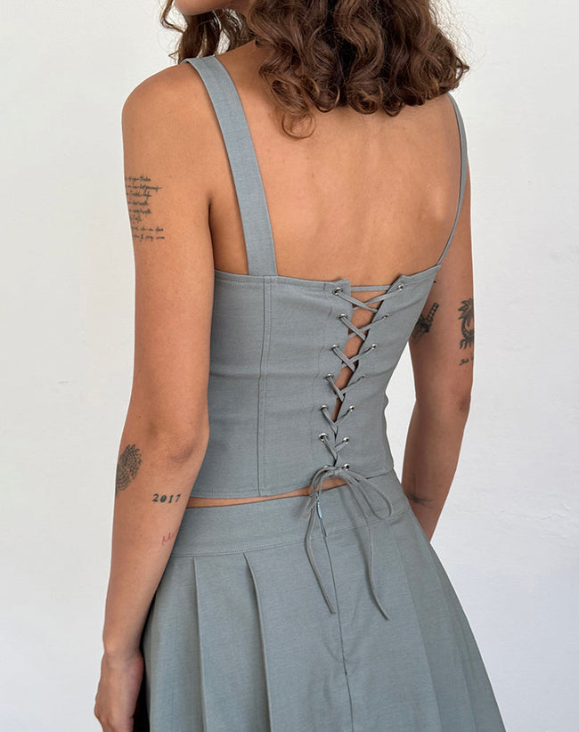 Image of Ailsa Tie Back Top in Grey