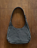 Image of Aimi Bag in Grey and Black Stripe