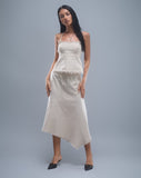 Image of Yvaine Asymmetric Midi Skirt in Ecru