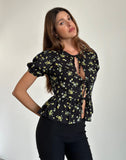 Image of Ajasi Blouse in Lemon and Lime Black