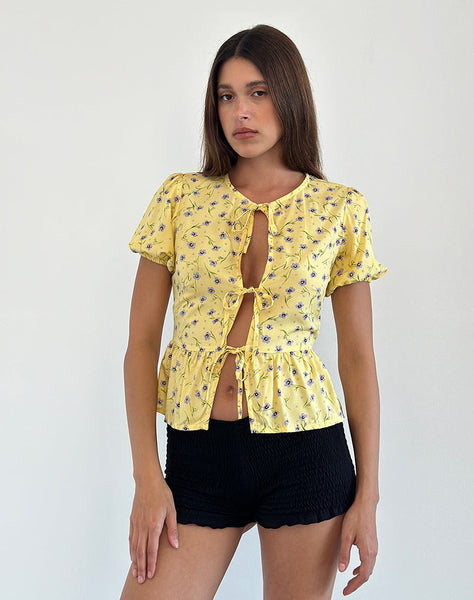 Image of Ajasi Blouse in Wild Flower Lemon Drop