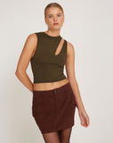 Image of Ajeng Low Rise Cargo Mini Skirt in Seal Brown