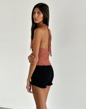 Image of Aksa Halterneck Top in Lace Withered Rose