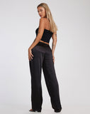 image of Akuna Wide Leg Trousers in Satin Black