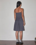 Image of Aldari Bandeau Midi Dress Tailoring Navy Check