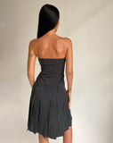 Image of Aldari Bandeau Midi Dress in Tailoring Black Pinstripe