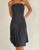 Image of Aldari Bandeau Midi Dress in Tailoring Black Pinstripe