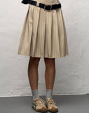 Image of Aldari Bandeau Midi Dress in Tailoring Tan Pinstripe