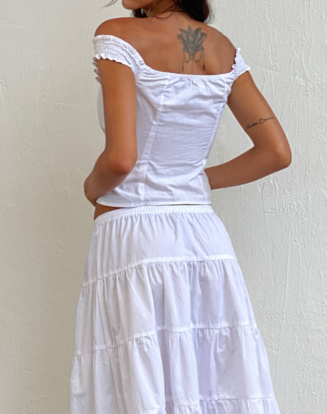 Image of Alderidge Bardot Corset Top in White