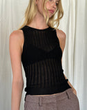 Image of Alessia Vest Top in Wide Rib Knit Black