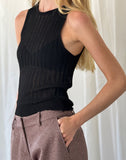 Image of Alessia Vest Top in Wide Rib Knit Black