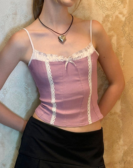 Maggha Halterneck Top in Crinkle Pink