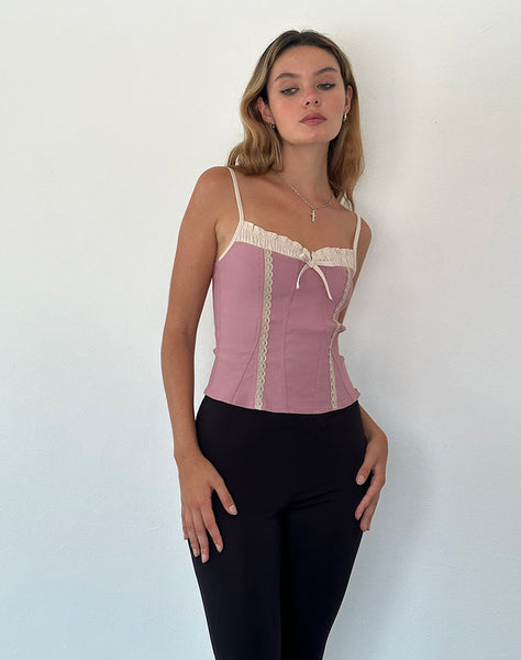 Image of Alexa Corset Top in Dusky Pink