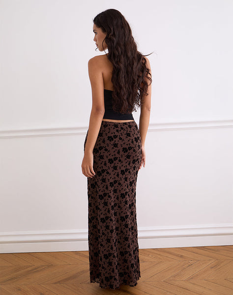Image of Alfreda Maxi Skirt in Garden Floral Brown