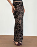 Image of Alfreda Maxi Skirt in Flock Mesh Rar Leopard