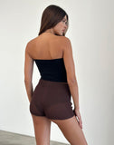 Image of Alina Short in Wide Rib Knit Brown