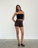 Image of Alina Short in Wide Rib Knit Brown