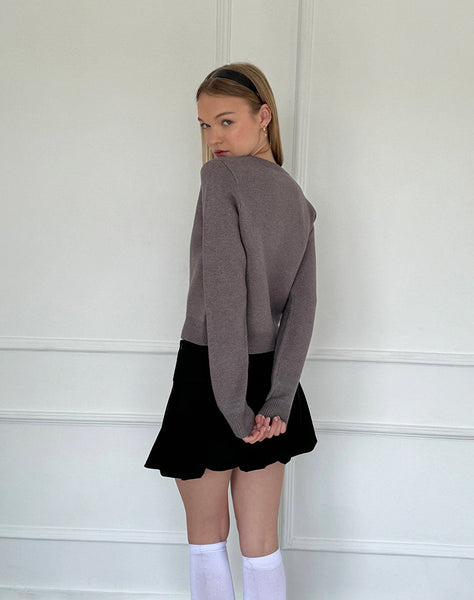 Image of Alniyat Long Sleeve Cardi in Charcoal Grey