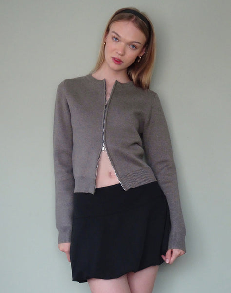 Image of Alniyat Long Sleeve Cardi in Charcoal Grey