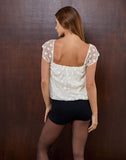 Image of Aloysia Top in Sequin Lace Ivory