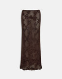 Image of Alphia Sequin Knit Skirt in Dark Brown