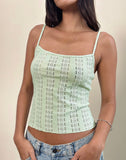 Image of Aluca Cami Top in Broderie Flower Lace Mint