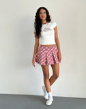 Image of Alula Pleated Mini Skirt in Pink Tartan