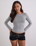Image of Amabon Long Sleeve Top in Grey