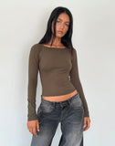 Image of Amabon Long Sleeve Top in Olive