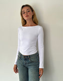 Image of Amabon Long Sleeve Top in White