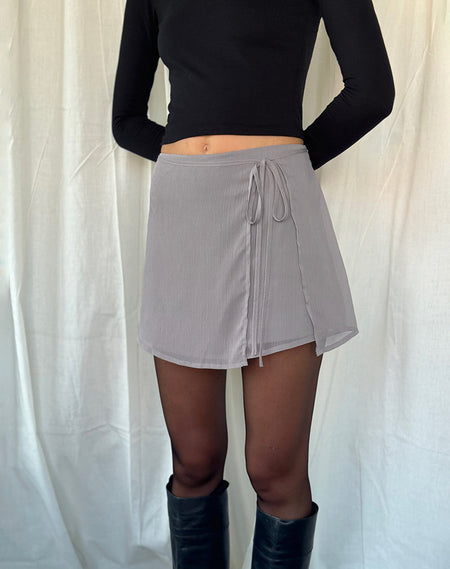 Kiyowo Puffball Mini Skirt in Charcoal Grey