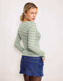 Image of Amabon Top in Sage Green Stripe