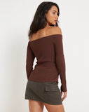 image of Amandari Bardot Top in Chocolate