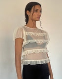 Image of Amarissa Ruffle Top in Ivory Chiffon