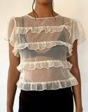 Image of Amarissa Ruffle Top in Ivory Chiffon