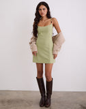Image of Ambra Scoop Mini Dress in Sage Green