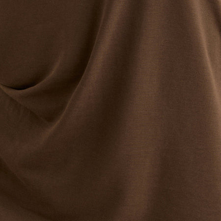Amelina Backless Asymmetric Mini Dress in Dark Brown