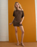 Image of Amelina Backless Asymmetric Mini Dress in Dark Brown