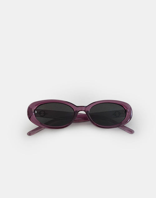 Image of Ametra Oval Sunglasses in Opaque Purple