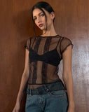 Image of Amrita Unlined Top in Dobby Mesh Black