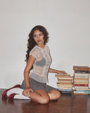 Image of Amrita Unlined Top in Dobby Mesh Cream