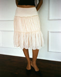 Image of Anahita Tiered Skirt in Chiffon Buttercream