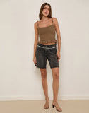Image of Analu Cami Top in Brown with Beaded Straps