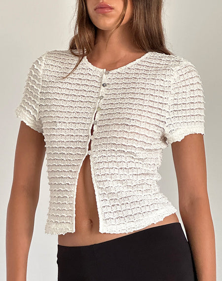 Elmira Top in Flat Knit Cream