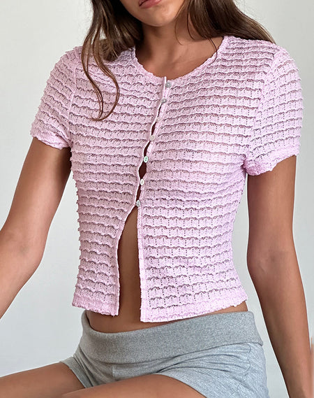 Kayve Tie Front Top in Flamingo Pink