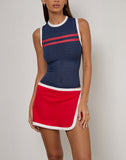 Image of Monlo Top in Airtex Navy with Red Stripe