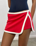 Image of Andeci Sport Skort in Red with White Binding