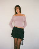 Image of Andi Long Sleeve Bardot Top in Slinky Mauve